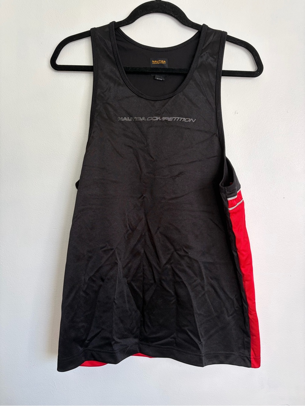 Nautica Competition Black Athletic Tank with White Logo